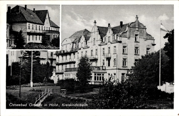 Postcard Ostseebad Grömitz in Holstein, District Children's Home