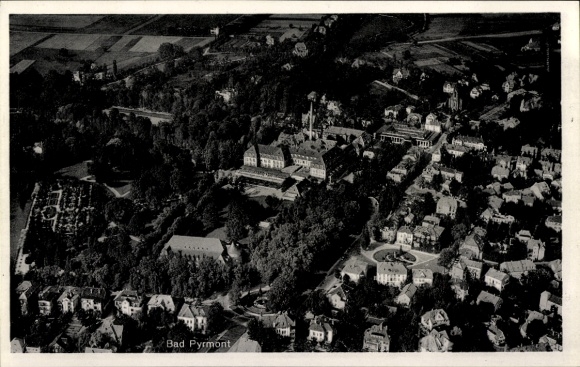 Postcard Bad Pyrmont in Lower Saxony, aerial photograph