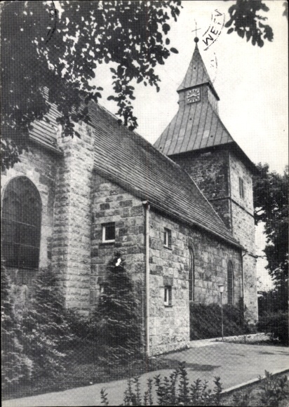 Postcard Lindhorst in the Schaumburg district, St. Dionysius, Evangelical Lutheran Church