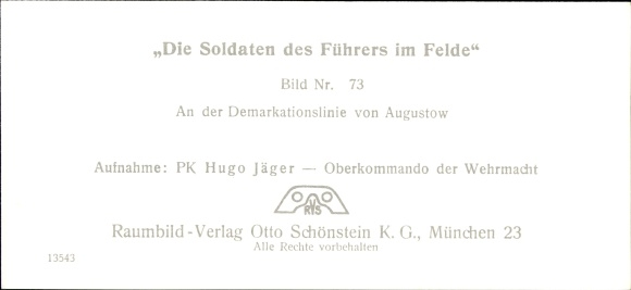 Stereo spatial image photo &quot;The soldiers of the leader in the field&quot;, No. 73, demarcation line of Augustow
