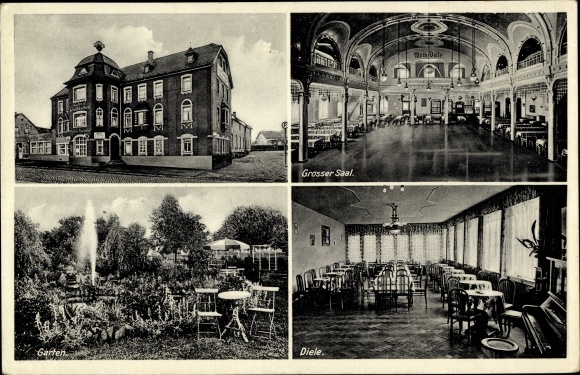 Ak Grossbothen Grimma in Saksen, Müller&#39;s restaurants, uitzicht op het interieur, tuin