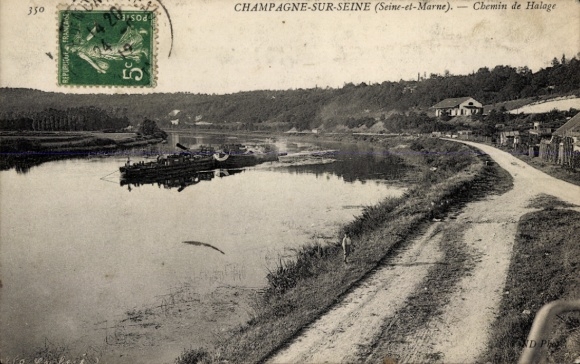 KP Champagne sur Seine Seine et Marne, ścieżka holownicza