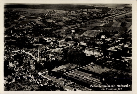 KP Veitshöchheim w Dolnej Frankonii, zdjęcie lotnicze, Hofgarten