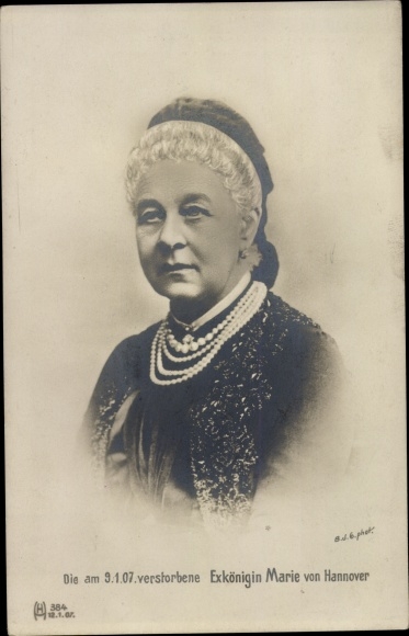Ak Exkönigin Marie von Hannover, verstorben am 9.01.07