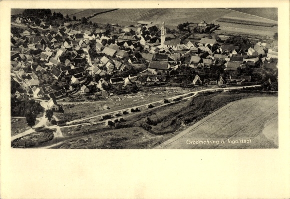 Postcard Großmehring in Upper Bavaria, aerial photograph