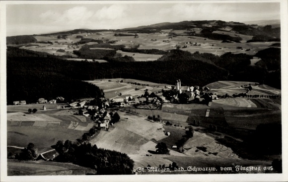 Postcard Sankt Märgen in the Black Forest, aerial photograph