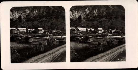 Stereo photo Naerodal Norway, local part in the Nerotal