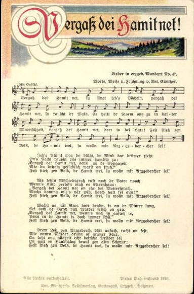 30 song cards, Anton Günther