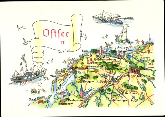 Maps PC Rerik, Baltic Sea, Buk, Wustrow, Poel, Kuehlungsborn, Bad Doberan