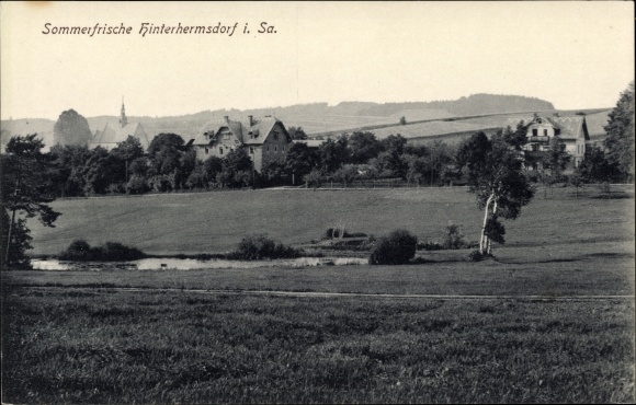 Postcard Hinterhermsdorf Sebnitz Sachsen, view of the town