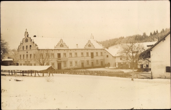 Photo Postcard Rimbach im Odenwald, gabled house in winter
