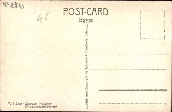 Postcard Port Said Egypt, Native Quarter