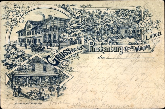 Chromo-Litho Wennigsen am Deister, Pinckenburg Inn, Wennigsen Monastery