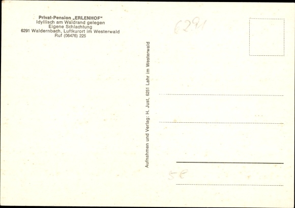 Postcard Waldernbach Mengerskirchen in the Westerwald, private pension Erlenhof
