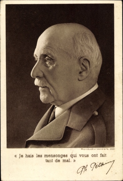 KP Général Philippe Pétain, Je hais les mensonges, prezydent Francji