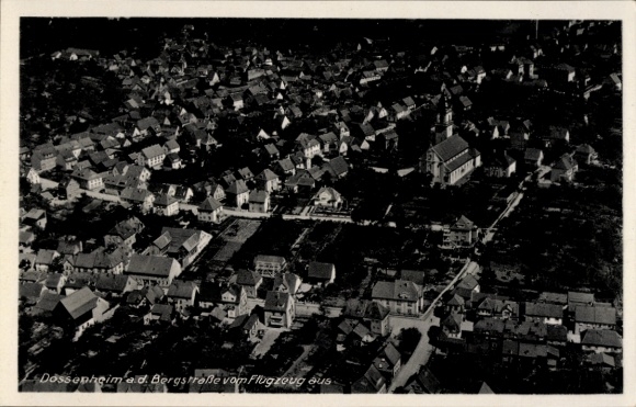 Postcard Dossenheim on the Bergstraße Baden, aerial photograph