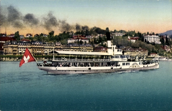 Postcard Vierwaldstättersee, Salondampfer Uri, In Fahrt