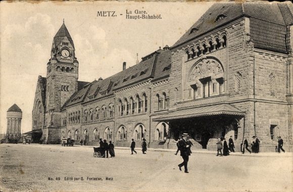Ak Metz Moselle, Hauptbahnhof