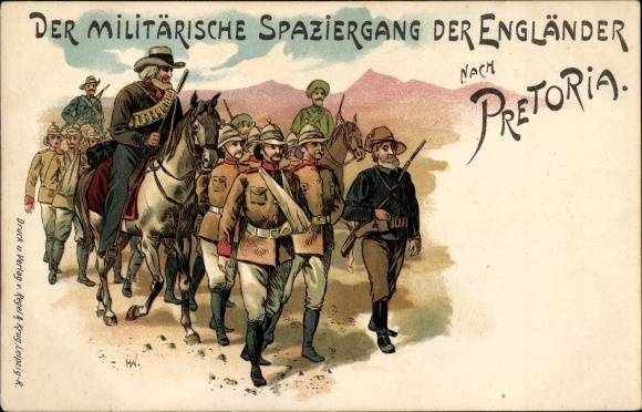 Chromo-Litho The English Military Walk to Pretoria, Boer War