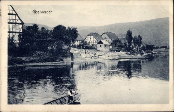 KP Gieselwerder nad Oberweser Hessen, częściowy widok na wieś