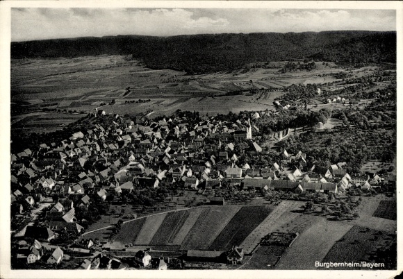 Postcard Burgbernheim Middle Franconia Bavaria, aerial photograph