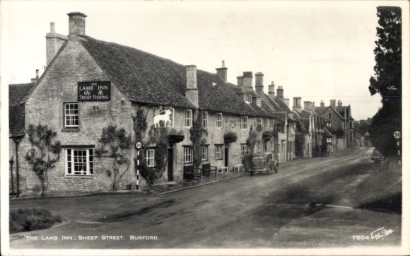 KP Burford West Oxfordshire Anglia, LAMB INN, łowienie pstrągów, Sheep Street, zdjęcie,