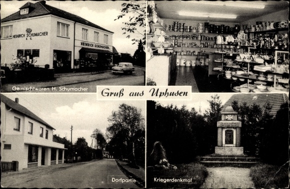 PC Uphusen Achim near Bremen, war memorial, village party, general store