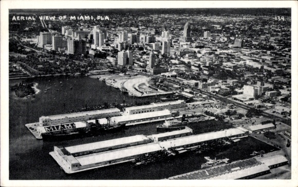 Ak Miami Beach Florida USA, luchtfoto