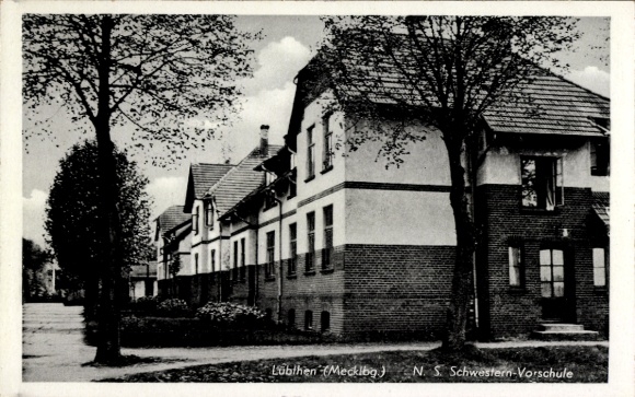 Postcard Lübtheen in Mecklenburg, NS Sisters Preschool