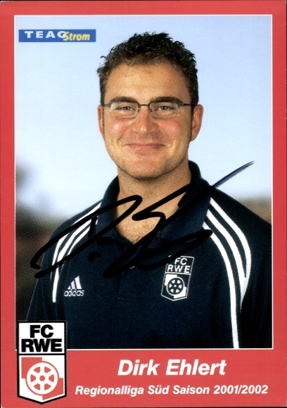 Autograph card physiotherapist Dirk Ehlert, FC Rot-Weiß Erfurt, autograph