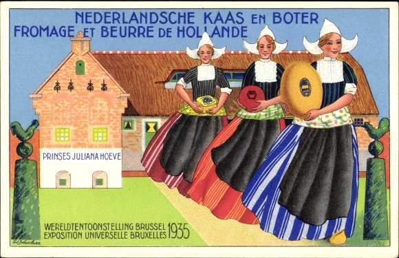 Postcard Brussels, World Exhibition 1935, Nederlandsche Kaas en Boter Fromage et Beurre de Hollande