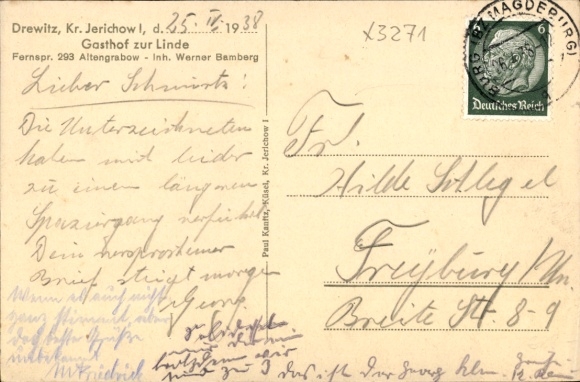 Ak Drewitz Möckern im Jerichower Land, Gasthof zur Linde