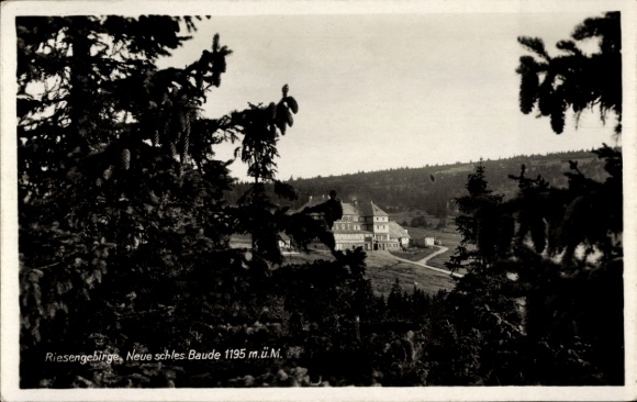 Postcard Szklarska Poręba Schreiberhau Giant Mountains, New Silesian Chalet