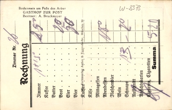 Postcard Bodenmais in the Bavarian Forest Lower Bavaria, Society at the Gasthof zur Post, Owner A. Bruckmayer