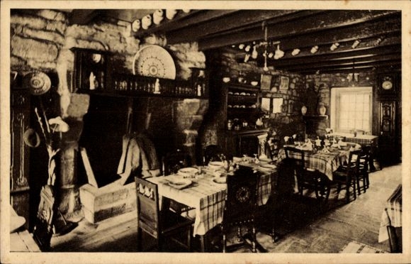 Postcard Locronan Finistère, Vieil Hotel St. Ronan, The Dining Room