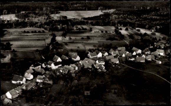 Postcard Dennach Neuenbürg, aerial photograph of the village