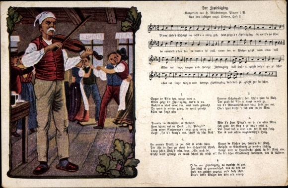 Song Ak Mückenberger, Der Zipfelsgörg, Vogtland volkslied, muzikant met viool, dansparen