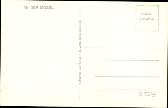 Postcard Moselle ferry, Moselle lot, goats