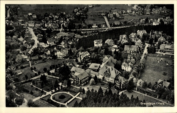 Postcard Braunlage in the Upper Harz, aerial photograph