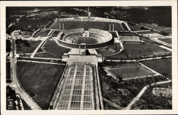 Postcard Berlin Charlottenburg Westend, Reichssportfeld, aerial photograph