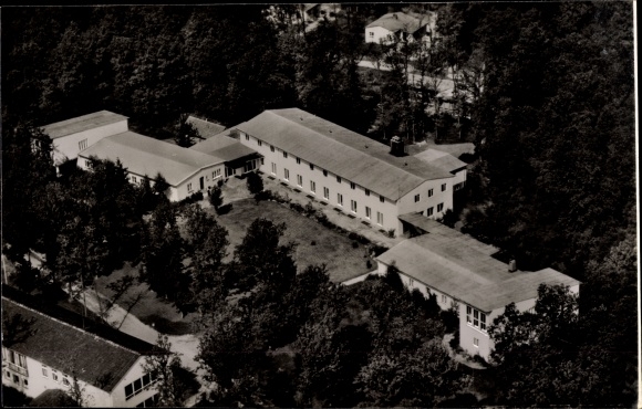 Ak Mittwald Espelkamp in Westfalen, Internat Evang. Aufbauschule, Fliegeraufnahme
