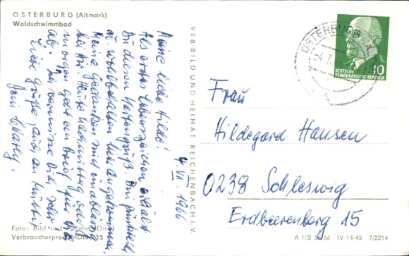 Postcard Osterburg in the Altmark in Saxony-Anhalt, forest swimming pool