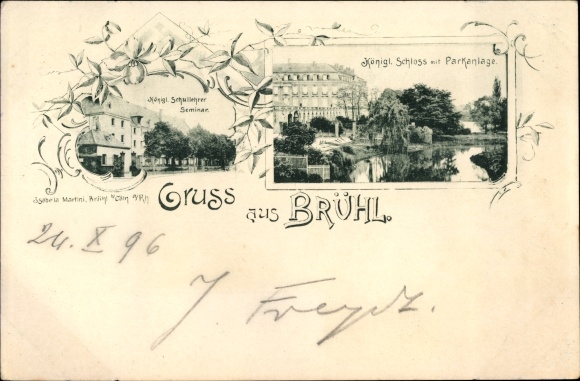 Ak Brühl in Westfalen, kasteel, park, seminar voor onderwijzers