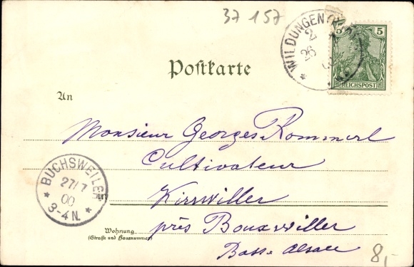 Chromo-Litho Bad Wildungen in northern Hesse, Hotel Kaiserhof, Georg Viktor source, Helenenquelle, Villa Göcke