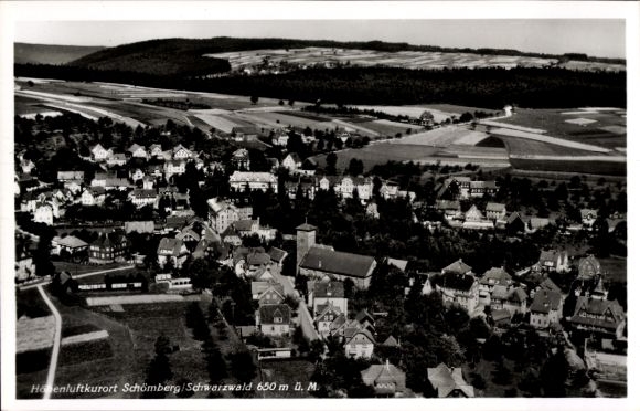 Postcard Schömberg in the Black Forest Württemberg, aerial photograph