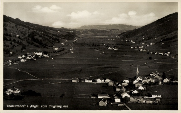 Postcard Thalkirchdorf Oberstaufen in Allgäu, aerial photograph