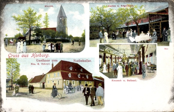 Ak Horburg Maßlau Leuna an der Saale, Gasthaus zum Ratskeller, Kirche