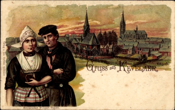 Artist Chromo-Litho Schoofs, G., Kevelaer am Niederrhein, Dutch pilgrim types
