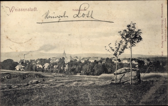 Postcard Weißenstadt in the Fichtelgebirge, town view