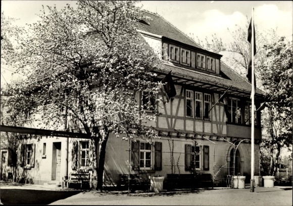 Postcard Sprotta in Saxony, youth hostel Karl Marx